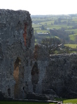 FZ003724 Old windows and doors lit up by sun Denbigh Castle.jpg